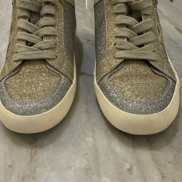 Vintage Havana Kara Matte Silver Gold Glitter Sneaker 9